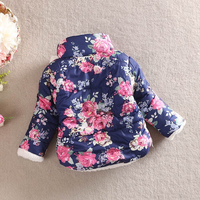 Kids Girls Jacket Autumn Winter Jacket For Girls Coat Baby Warm Flower Outerwear Coat Girls Clothing CT011