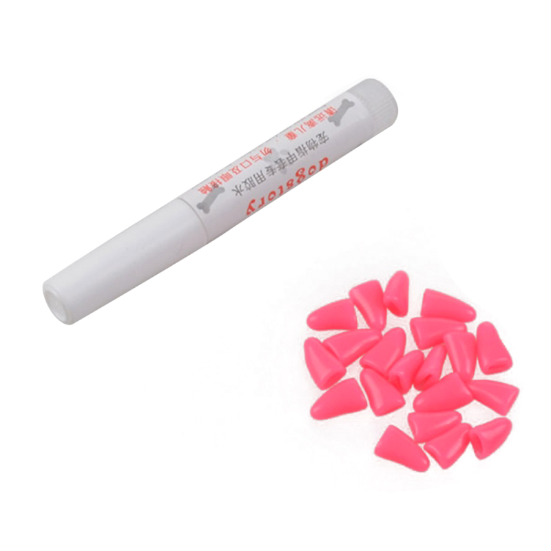 20 stuks siliconen zachte nagelkapjes voor katten, nagelbeschermer voor kattenpoten, 6 kleuren, maat xs-l, voor verzorgingsaccessoire voor katten: P / M