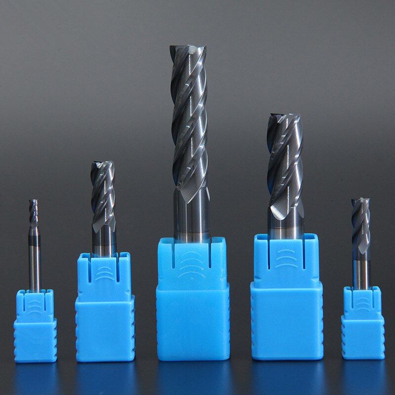 Herramientas de fresado de acero de tungsteno, 1 piezas, 2 flauta HRC50, 4 flauta, fresa de extremo, fresa de Metal, 6mm, 8mm, 10mm, 12mm, 14mm, 16mm