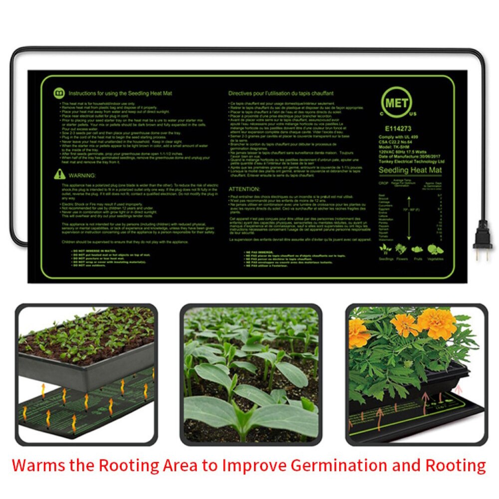 Seedling Heating Mat Waterproof Plant Seed Germination Propagation Starter Heated Pad Household Garden Supplies