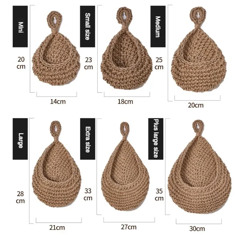 Cesta organizadora de frutas y verduras para colgar en la pared, contenedor decorativo para cocina, montaje en jardín, planta de pared, almacenamiento de cebollas y flores