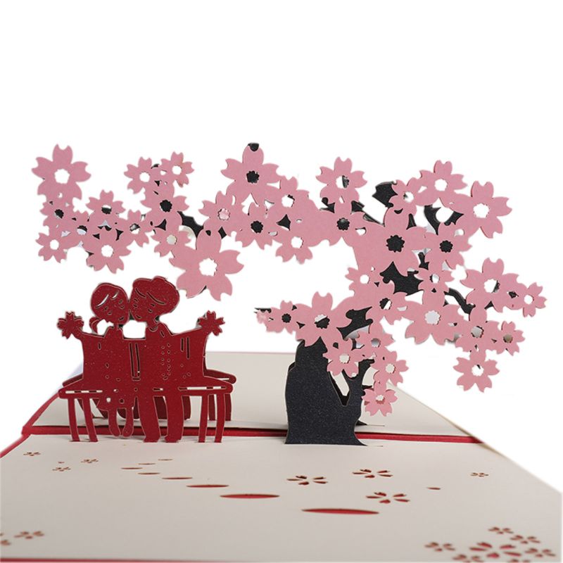 3D Greeting Card Romantic Pop-up Card for Couples Birthday Valentine Day H4GD