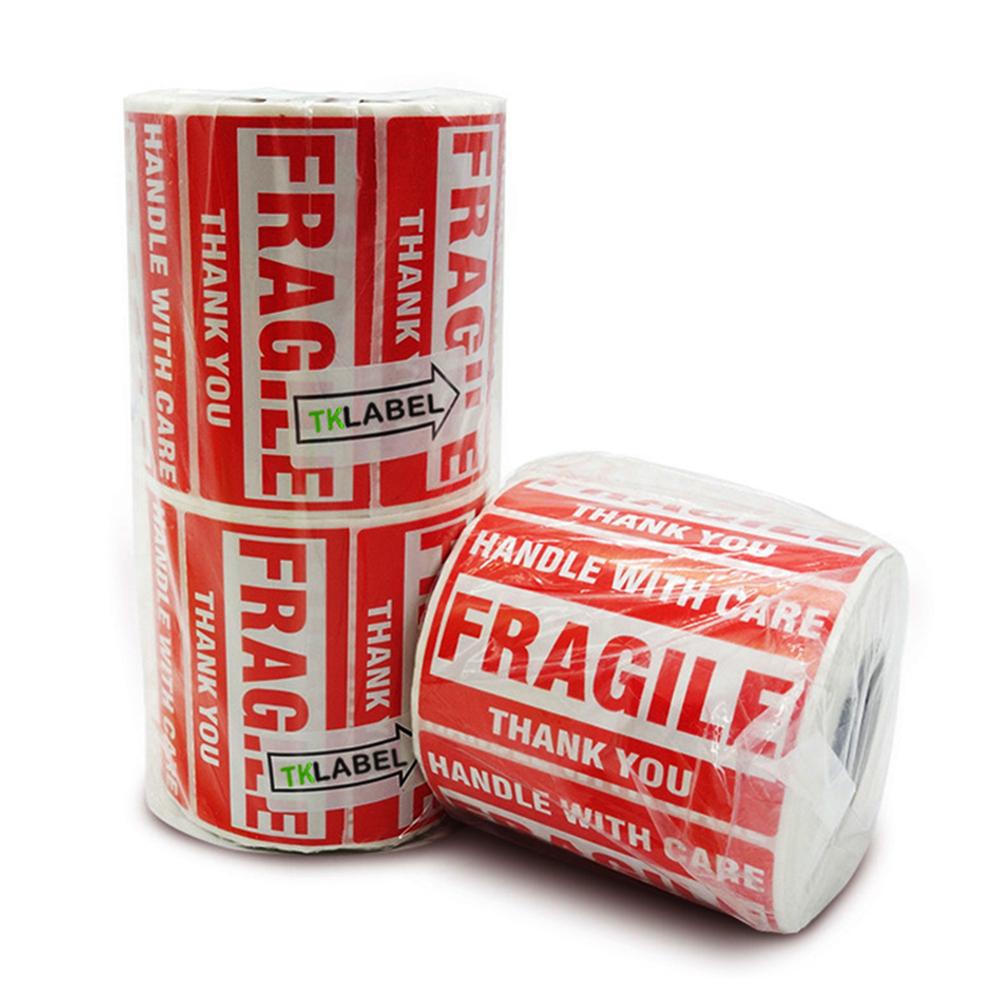 500pcs Fragile Warning Label Sticker Fragile Sticker Up and Handle With Care Keep Dry Express Label 76x51mm /76X127mm