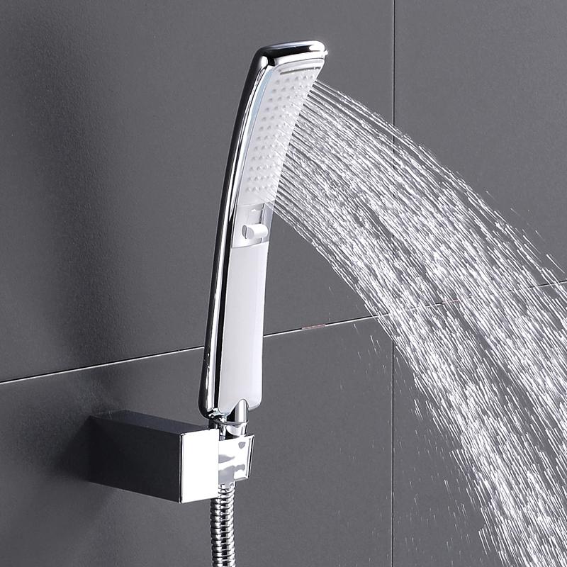 Waterfall 2 Function Hand Held Shower Head High Pressure Rain Shower Sprayer Water Saving Chrome Shower Set Bathroom