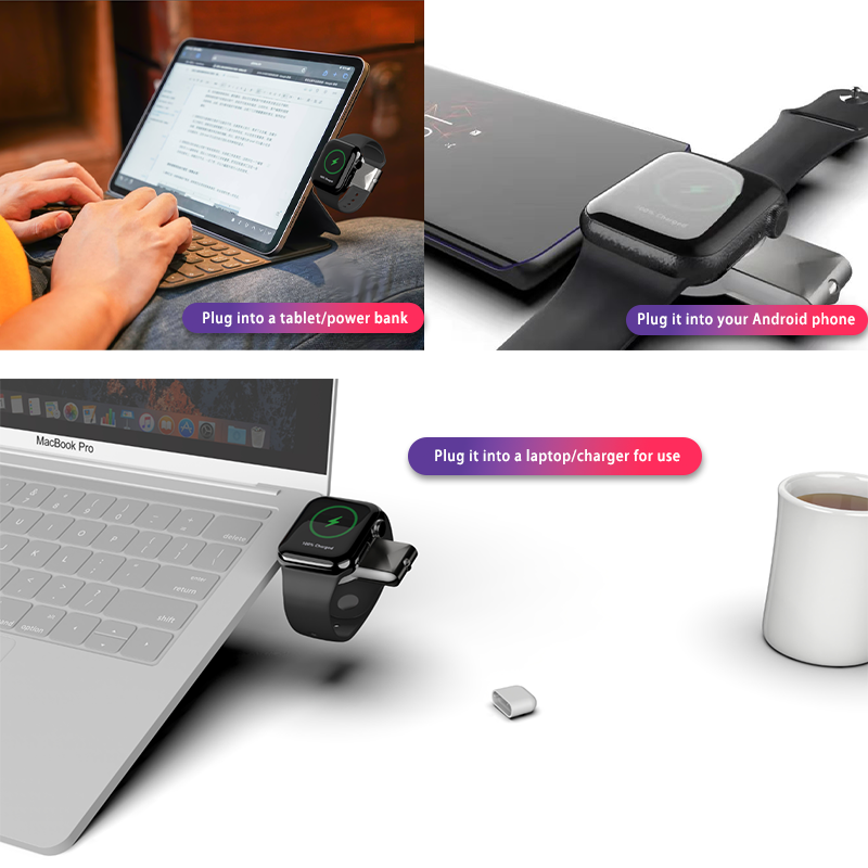 Wireless Charger - 2 in 1 Magnetic - Fast Charging Station for Apple Watch 9/8/7/6/5/SE/Ultra