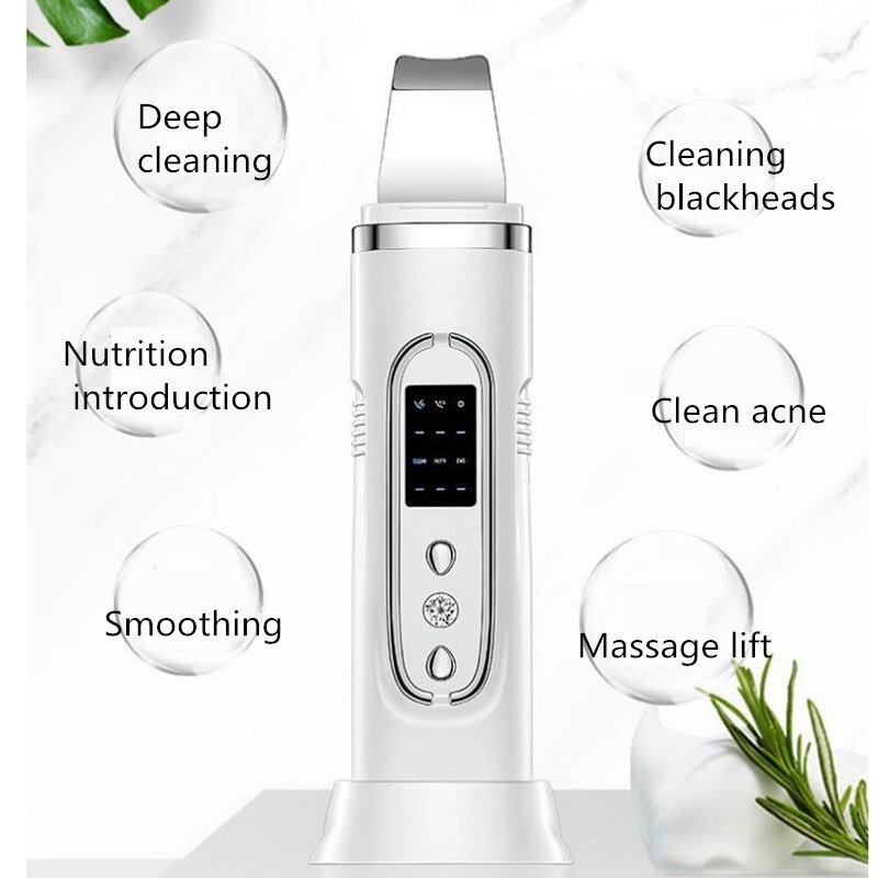 Máquina ultrasónica de limpieza Facial profunda, pala exfoliante, limpiador de poros faciales, máquina de estiramiento de piel Facial