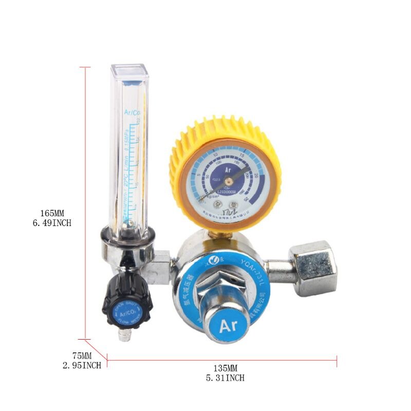 Argon CO2 Pressures Reducer G5/8\" 0-25Mpa Tig Flow Meter Welding Regulator Gauge F3MB