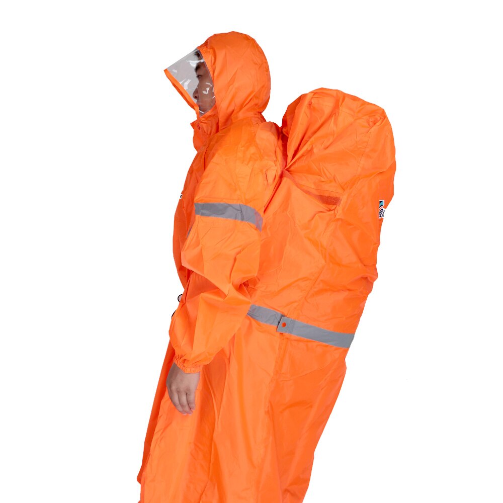 Outdoor raincoat Backpack Rain Cover One-piece rain poncho cape unisex Hiking Camping Rainwear jacket: Orange / M