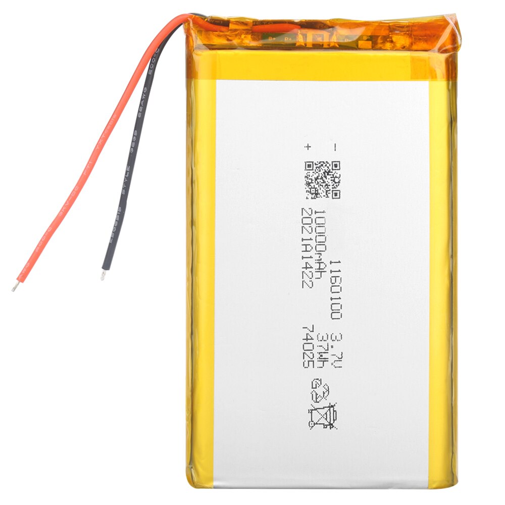 3.7V 1160100 lithium polymer battery 10000mAh mobile power rechargeable battery