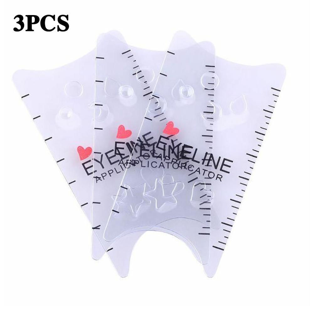 3 Stuks/set Diy Eyeliner Kaart Eyeliner Tekening Aid Baffle Gerookte Sjabloon Eyeliner Wenkbrauwen Kaart Eyeliner Z7X3: Default Title