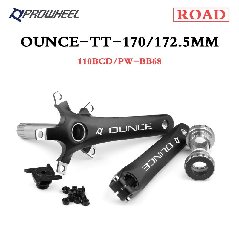 PROWHEEL ROAD Bike Crank 170 172.5mm 110/130BCD Crankset with BB Bottom Bracket Foldable Bicycle Cranks Aluminum Alloy