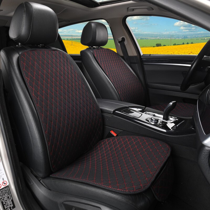 1 Zetel Vlas Auto Bekleding Met Rugleuning Auto Zitkussen Protector Pad Mat Voor Auto Voor Auto Styling Interieur