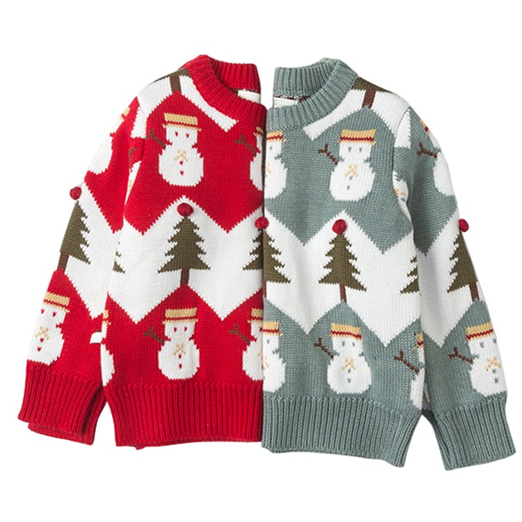 År familie juletrøjer julestrikkede varme broderier voksne børn pulloversweatshirt mor og pige sweatere