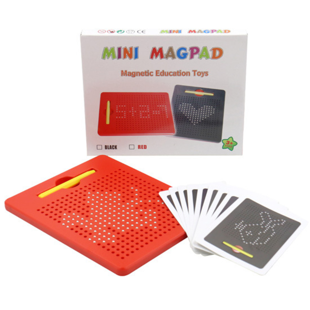 Magnetisch bal tekenbord met pen, kinderen leren tekenen, schetsblok, tablet, educatief speelgoed voor kinderen, notitieboek voor volwassenen: Rood