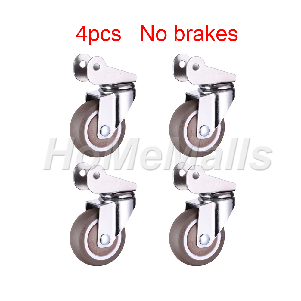 Ruedas para cunas y otros equipos pequeños, ruedas pequeñas que no dañan el suelo, 2/4 unidades: 2 inch / 4pcs No brakes