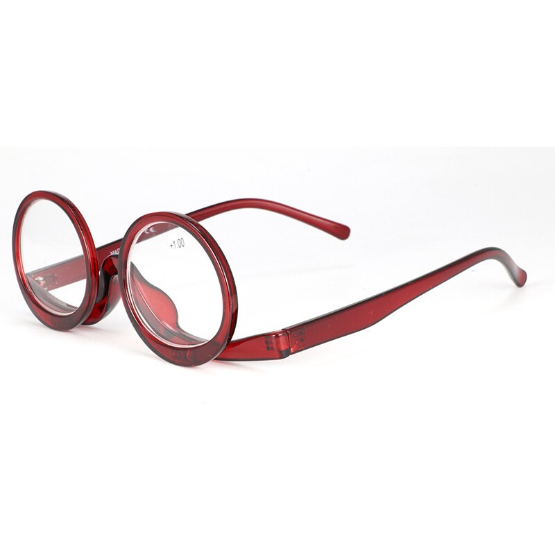 Olnylo dames make-up leesbril draaibaar vergrootglas flip make-up bril presbyopisch  +1 +1.5 +2.0 +2.5 +3.0 +3.5