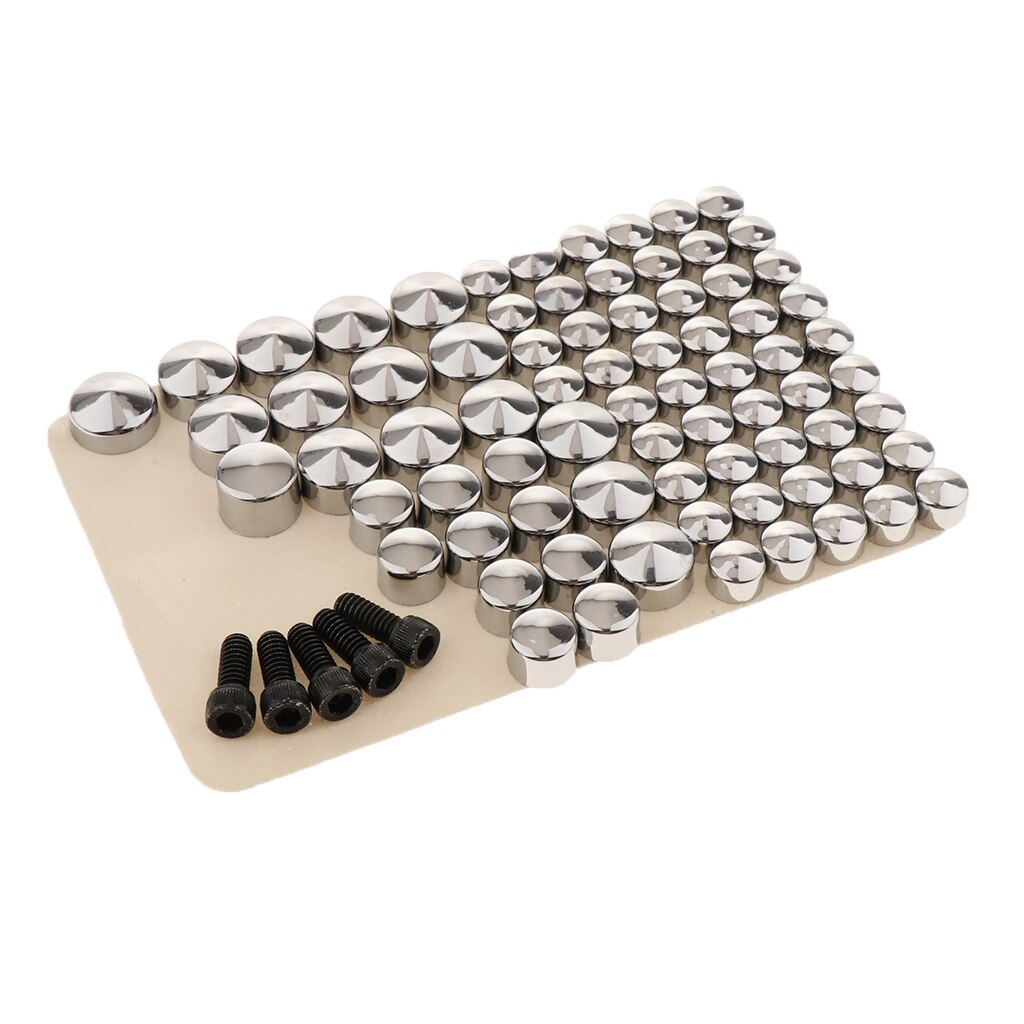 75pcs chrome bolt topper caps cover nut kit for harley davidson flt-flh Sale