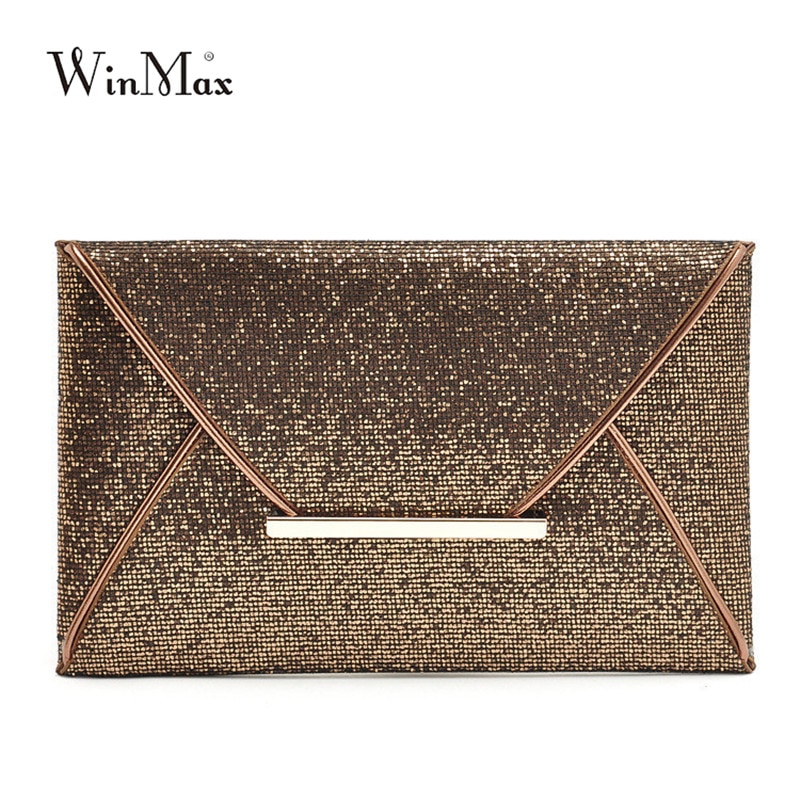 Winmax Mode Avondtassen Party Clutch Hand Tassen Portemonnees Vrouwelijke PU Lovertjes Hasp Envelop Tassen Vrouwen Kleine Handtassen