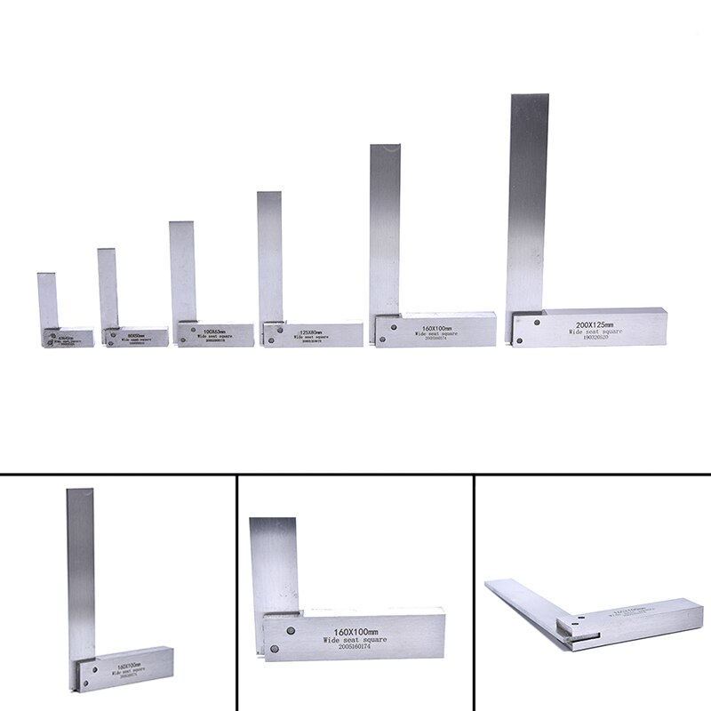 90 Degree Right Angle Precision Ground Steel Angle Ruler Gauge Protractor