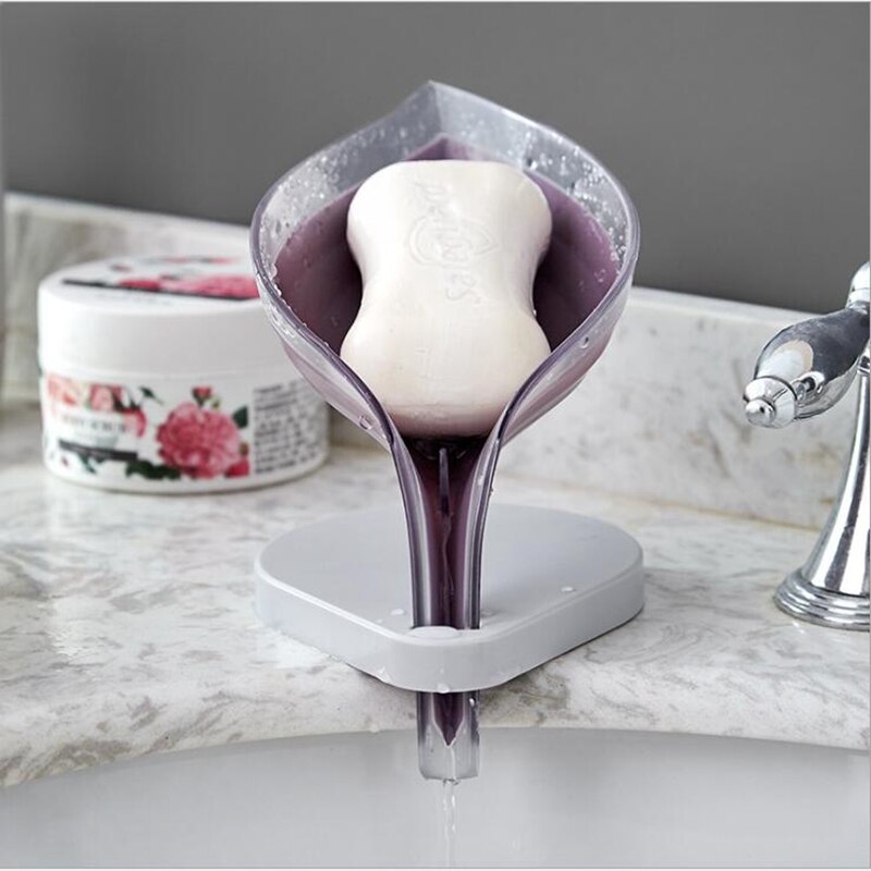 Sugekoppen såpeboks utsøkt vertikal sugekopp avløp såpe stativ blad-type toalett vaske såpe stativ