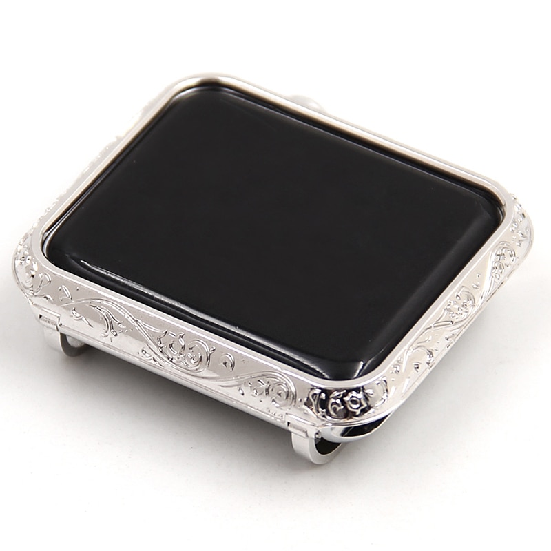 Boîtier de montre pour apple watch séries 1 2 3, coque en aluminium sculpté pour apple iwatch séries 3 et 38mm-42mm, boîtier de protection à cadre métallique