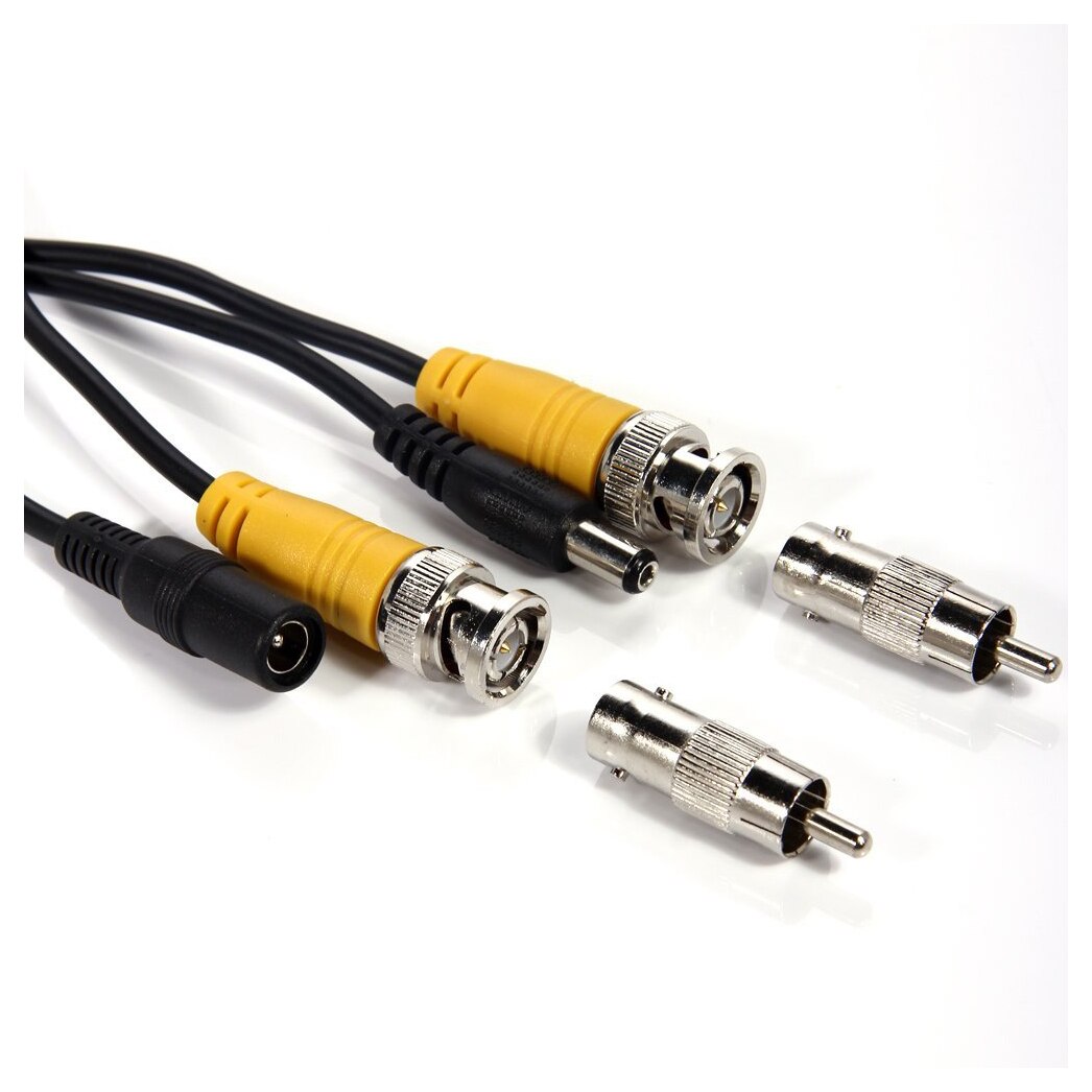 5 Packs 50 FEET DVR CCTV CAMERA VIDEO POWER CABLE CORD RCA BNC Black