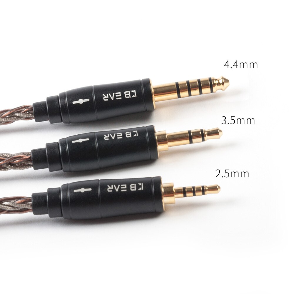 KBEAR Rhyme 8 core UPOCC single crystal copper cable 2pin/MMCX/QDC/TFZ with 2.5/3.5/4.4 connector Earphone cable KBEAR KS2