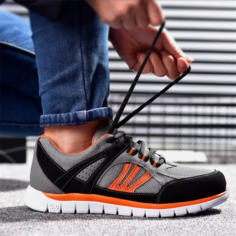 men's steel toe cap safety shoes work boots wear shoes breathable lightweight non-slip anti-piercing protective shoes