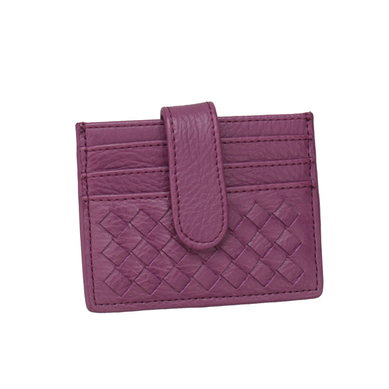 Frauen Gewebt Dame Farben Kleine Brieftasche ID Kreditkarte Halter Weibliche Karten Pack Bargeld Tasche Covers: Purple