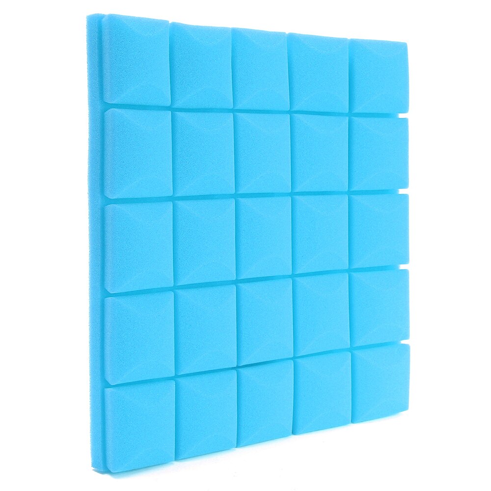 Acoustic Foam Panel Soundproof Foam Wedge Studio KTV Wall Echoes Absorption for studio recording ktv home: Low-density Blue