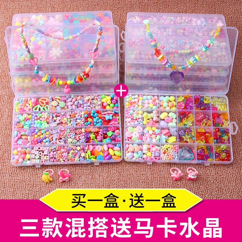 2 æske gør-det-selv perler legetøj til børn håndlavede halskæder armbånd smykker fremstilling af perler sæt sæt pædagogisk legetøj perles pour enfant: B