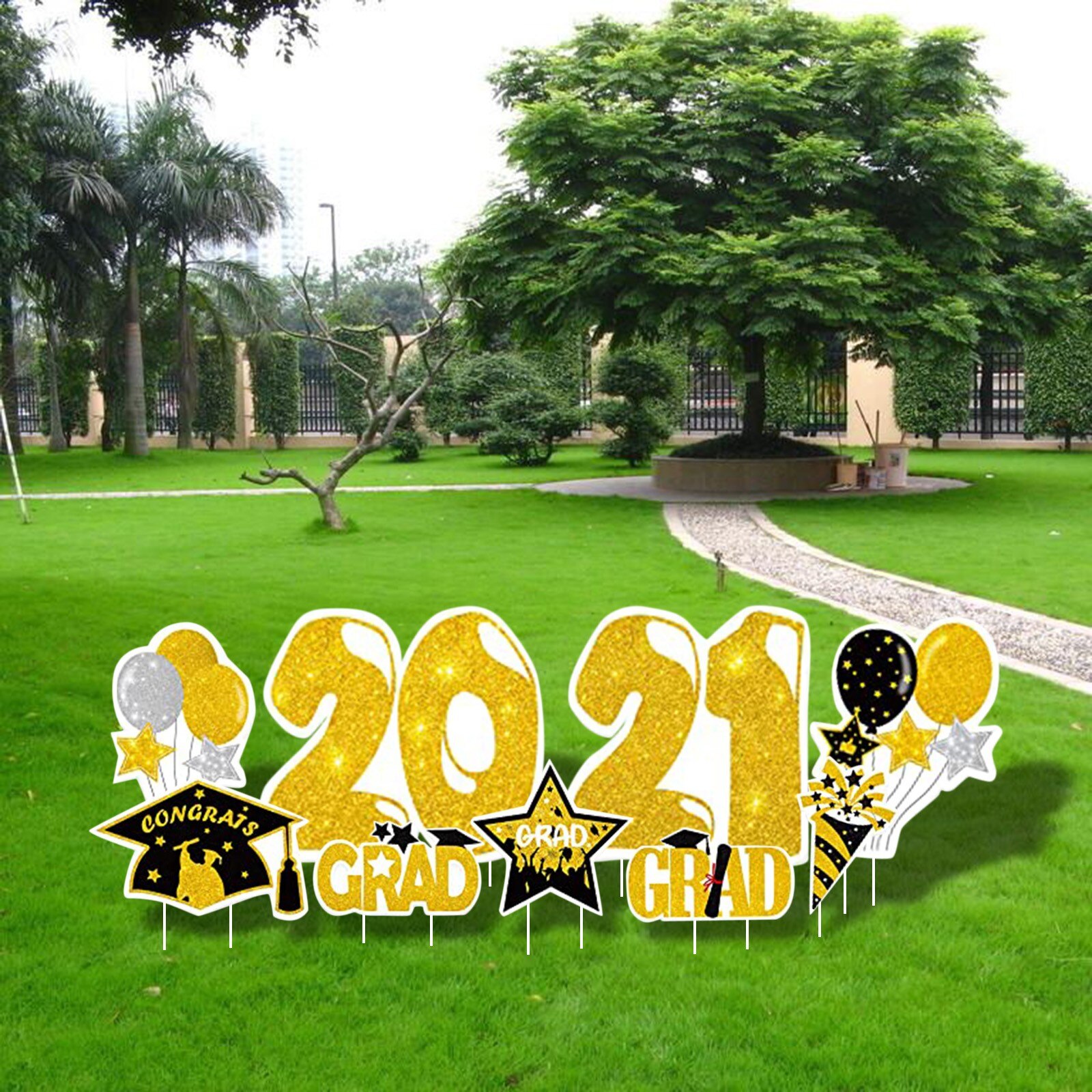 Graduation Decorations Garden Signs Grade Garden Yard Decorations Outdoor Lawn Yard Sign With Stakes Vogue Party Decor