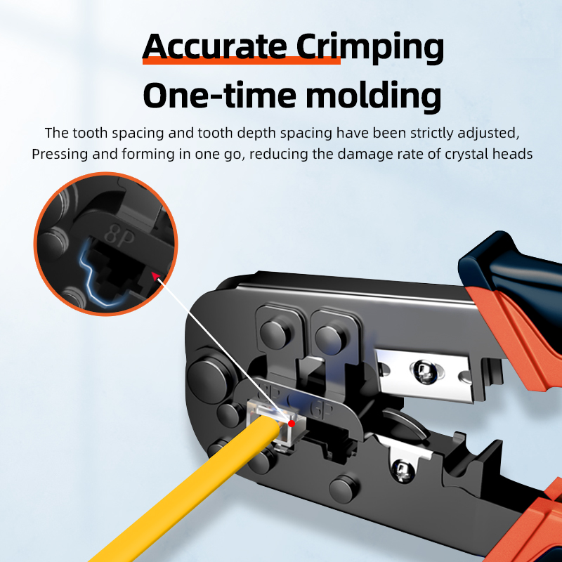 RJ45 Crimping Tool Ethernet Modular Connectors Crimper，6P/RJ11/RJ12，8P/RJ45 Crimp，Cut and Strip，For Cat5 Cat5e Cat6 Connectors
