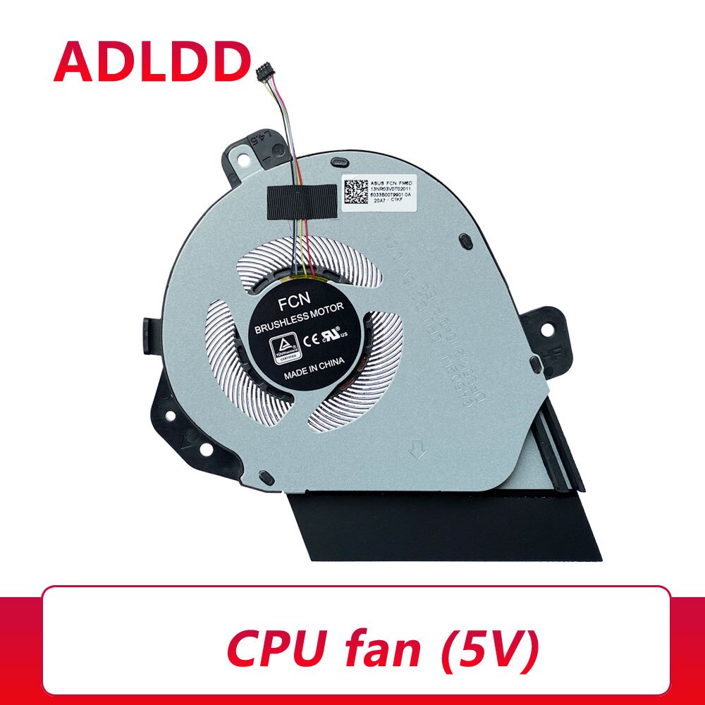 laptop cpu gpu cooling fan cooler for ASUS ROG ROG Zephyrus M15 GU502GV/GU/GW GU502LWS/LV/LW 13NR02X0T01011 13NR02X0T02011: CPU fan 5V