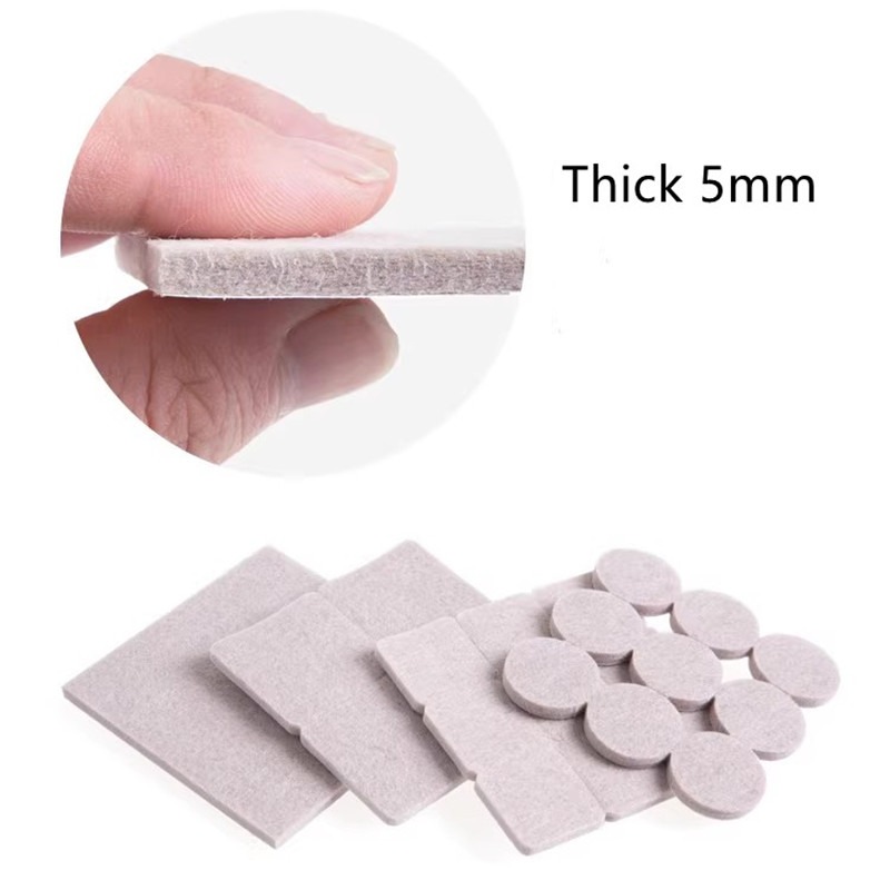 Coussinets de pieds de chaise en feutre épais de 5mm, auto-adhésifs pour meubles muets, joint Anti-collision antidérapant, tapis de protection de sol en bois, 128 à 18 pièces