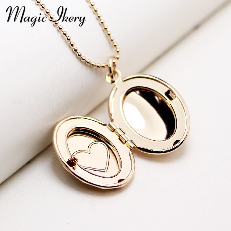 Magie Ikery runde Foto speicher schwimm medaillon Einfache Herz Halskette duft ätherisches öl diffusor für frauen MKA98