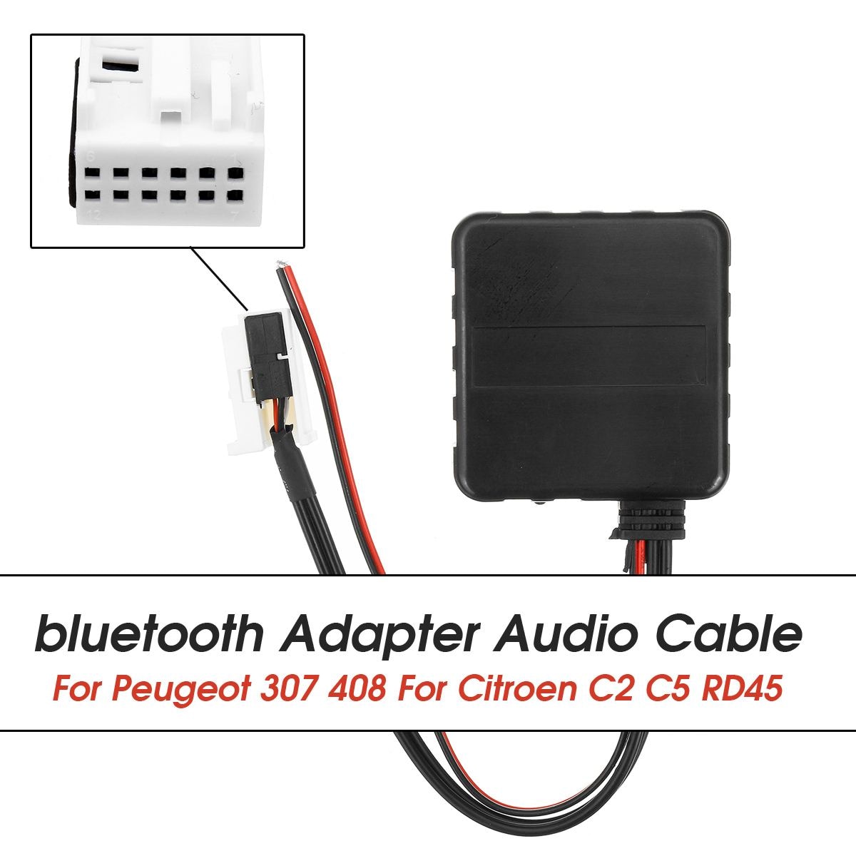 Car bluetooth Module Aux Receiver Cable Wireless HIFI Music Player For Citroen C2 2005 C5 RD45 For Peugeot 307 Radio Media