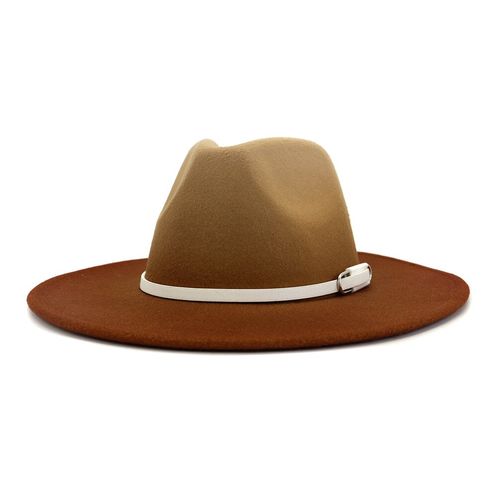 Women Men Wool Vintage Trilby Felt Fedora Hat With Wide Brim Gentleman Gradient Royal Blue For Lady Winter Jazz Caps: 4