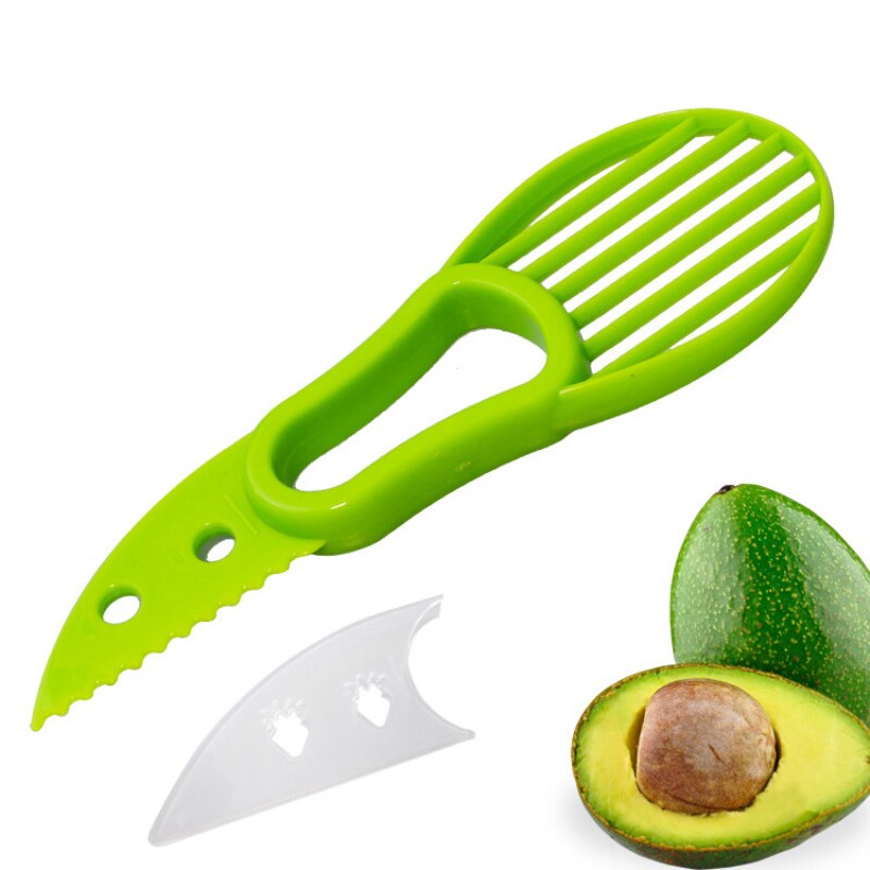 Multi-funktion 3-in-1 Avocado Schneidemaschine Shea Corer Butter Schäler Obst Cutter Zellstoff Separator Kunststoff Messer küche Gemüse Werkzeuge