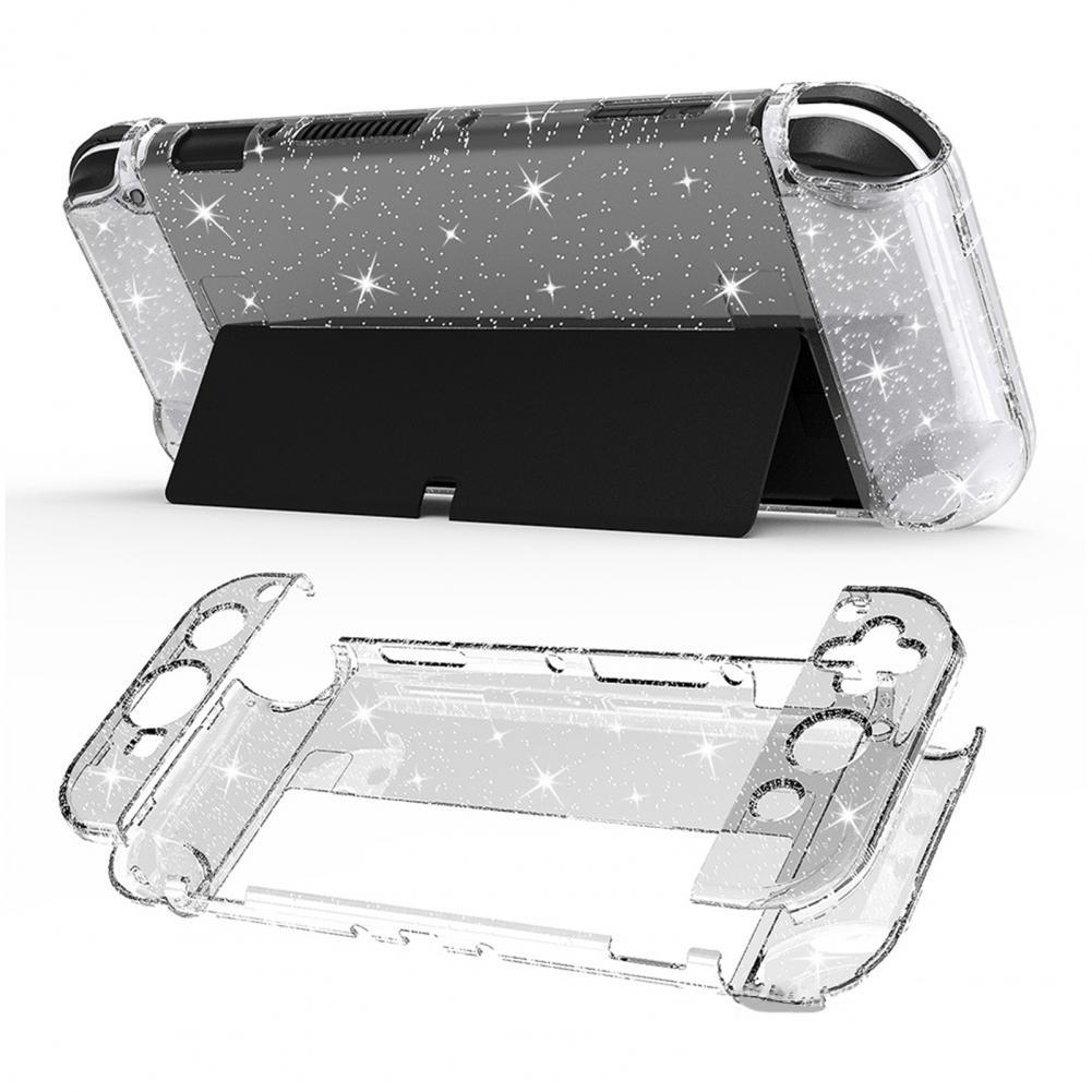 Console de jogo escudo protetor à prova de choque capa de console de jogo transparente transparente caso de computador rígido para interruptor oled
