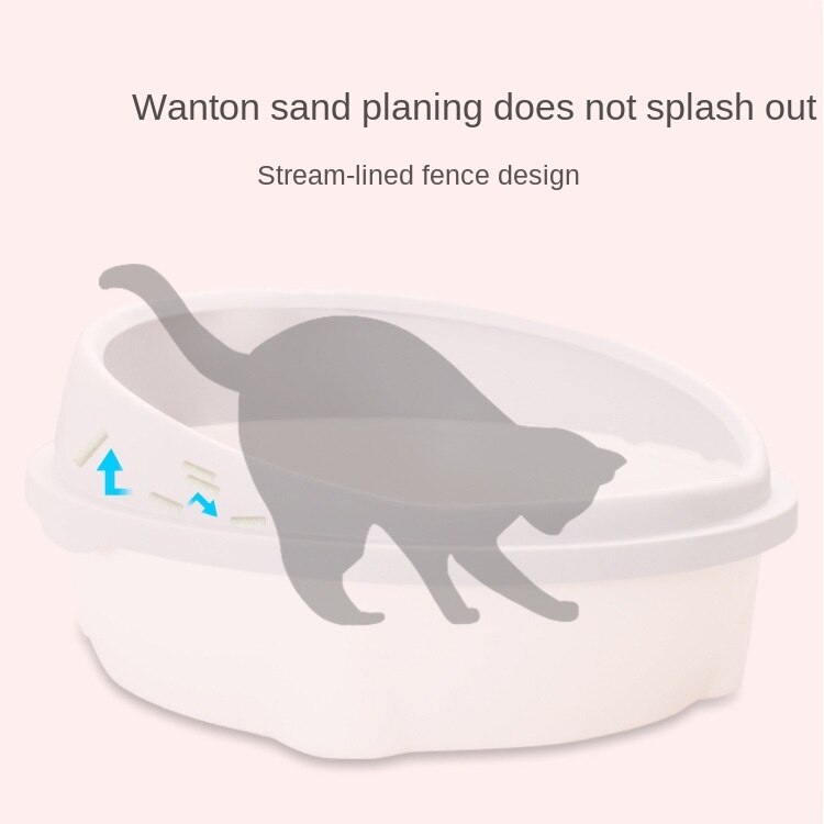 Lavabo de arena semicerrado para gato, lavabo extraíble del derrame, ideal para mascotas, ,