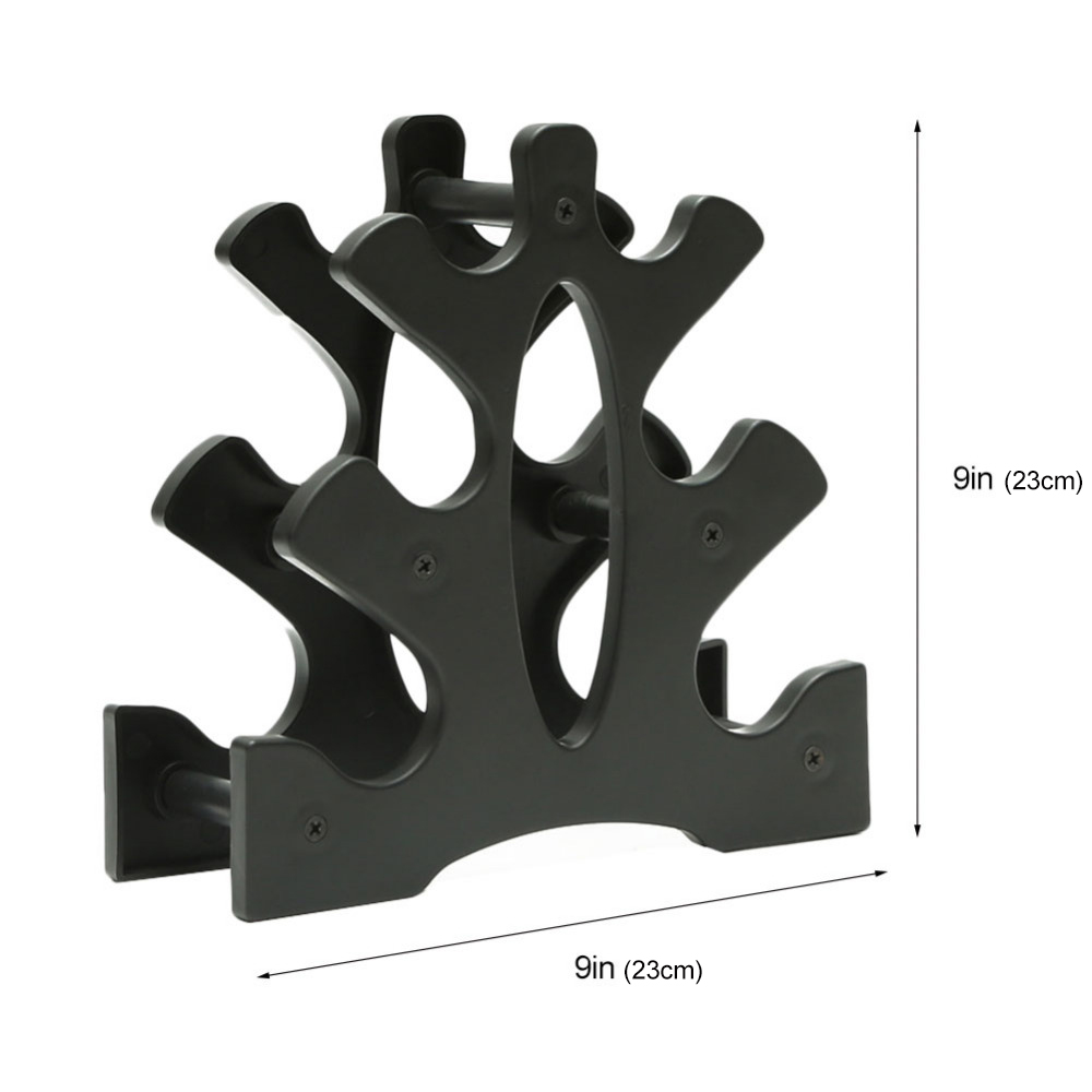 3-Tier Dumbbell Bracket Home Office Triangle Small Leaves Dumbbell Storage Rack Gym Fitness Equipment Rack Accessories