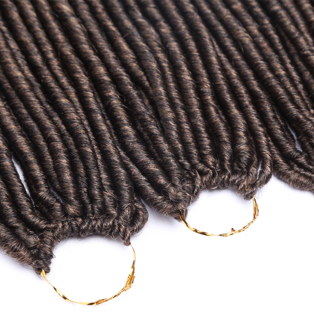 Lot Faux Locs Straight Crochet Hair Goddess Locs with Curly Ends 16 Inch Synthetic Prelooped Crochet Twist Hair Extensions