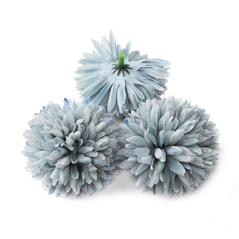 5 st konstgjord blomma 7cm sidenkrysantemum blomhuvud bröllopsfest heminredning gör-det-själv krans scrapbook box hantverk: Grå
