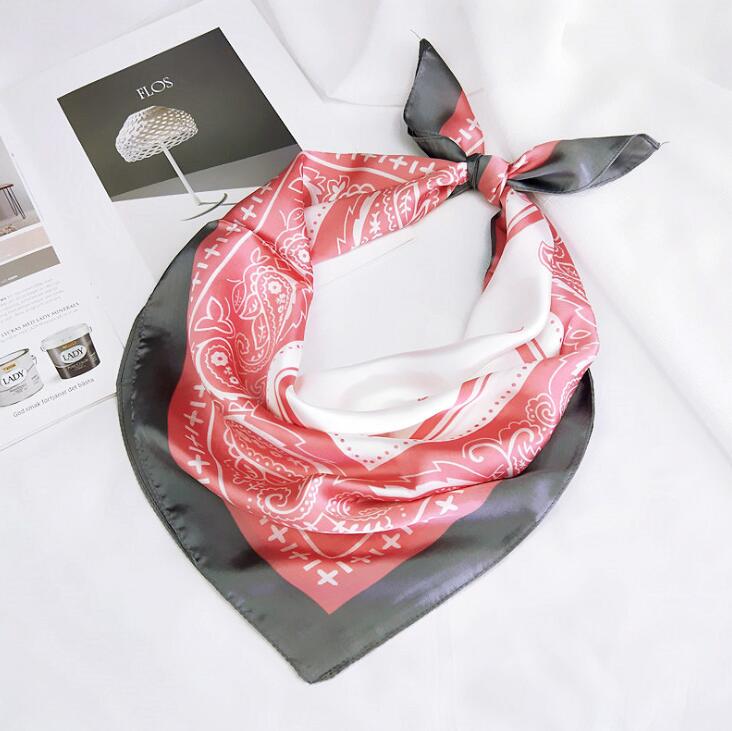 Eleganti fasce per capelli Bandana con stampa in cotone di seta per ragazze donna sciarpa a fascia maschera per il viso croce turbante bandane copricapo 70cmX70cm: 11-silk