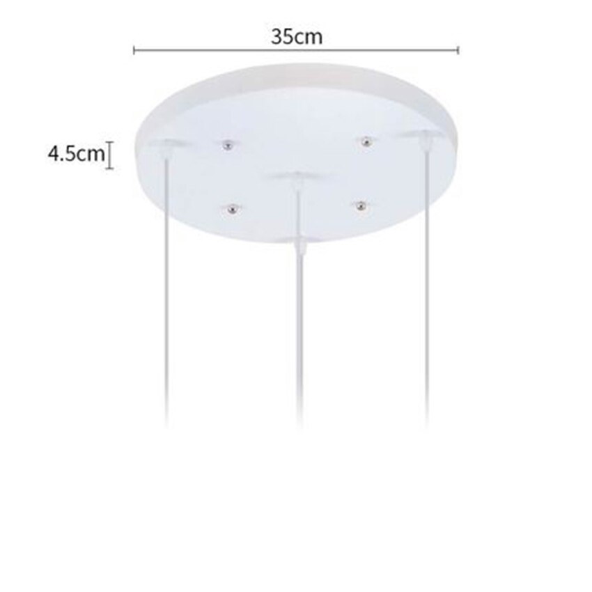 Argent or verre Lustre pendentif lumières Globe boule pendentif LED lampe salon Luminaire suspendu lampara Lustre éclairage E27: White Round 35CM