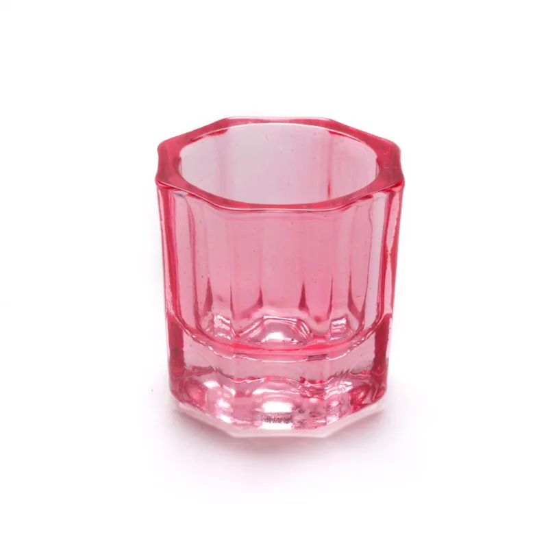 Acrylic Powder Liquid Crystal Glass Cup Aurora Colorful Cup Nail Brush Washing Mug Nail Art Tools Liquid Powders for Mixing Bowl: Brown