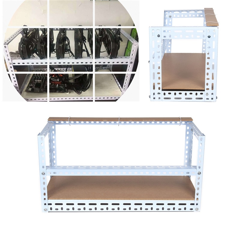 6 gpu friluftsgruve gruvearbeider ramme kryptomynt diy stabelbar rigg bitcoin btc berømmelsesveske for 6 grafikkort gpu eth btc ethereum