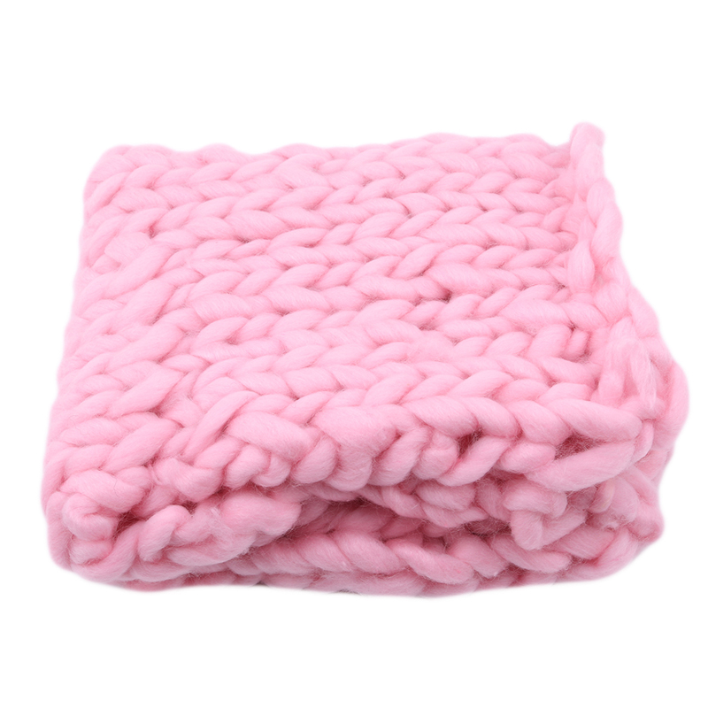 Nouveautés tricoté laine Crochet bébé couverture -né photographie accessoires gros tricot couverture panier remplissage