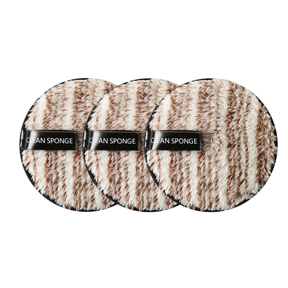 4Pcs Microfiber Cloth Pads Facial Makeup Remover Puff Face Cleansing Towel Reusable Cotton Double Layer Nail Art Cleaning Wipe: 3pcs-brown white